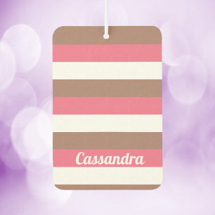 Ambientador Rayas Personalizadas Blanco Marrón Rosa