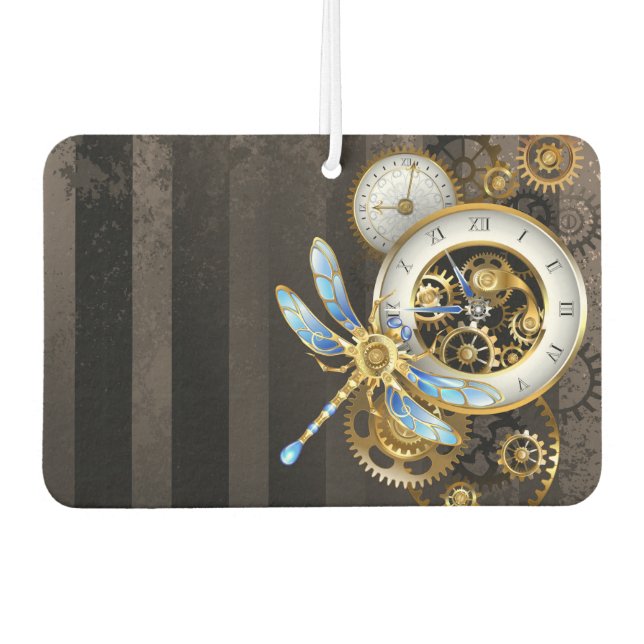 Ambientador Reloj de vapor con libélula mecánica (Anverso)