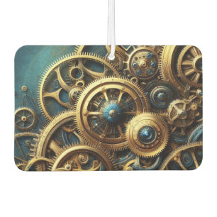 Ambientador Relojería Steampunk Dorado y Turquesa