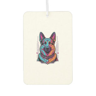 Ambientador Retrato de perro neon grabado vintage Gráfico_1