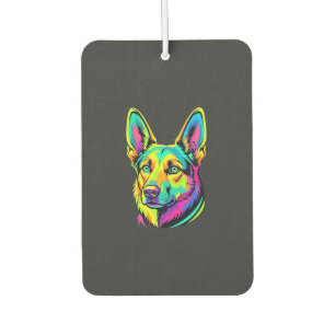 Ambientador Retrato vectorial colorido de perro neon