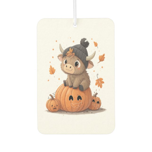 Ambientador Retro Halloween Highland Cow 2 (Anverso)