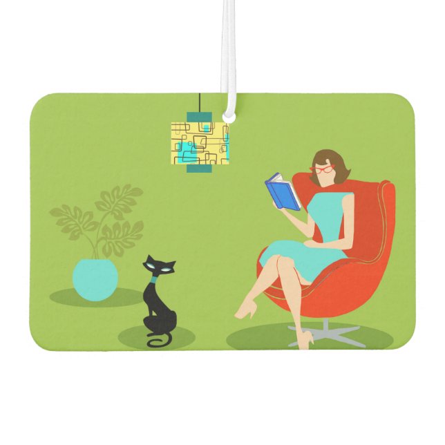 Ambientador Retro Reading Woman Air Freshener (Anverso)
