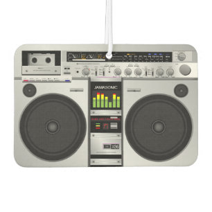 Ambientador Retro Rewind: Gráfico de Boombox de Personalizable