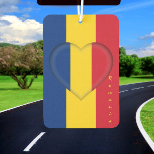 Ambientador Romanía, corazón, bandera rumana