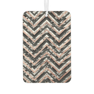 Ambientador Rosa de oro de mármol blanco y negro Chevron Zigza