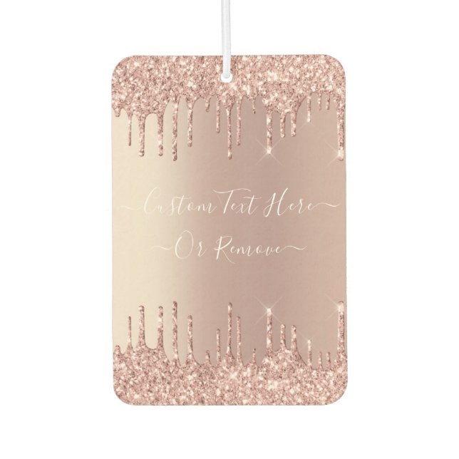 Ambientador Rosa Purpurina de oro Air Freshener con su texto (Anverso)