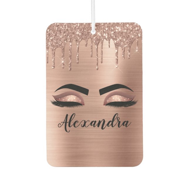 Ambientador Rosa Purpurina dorado Esparkle Eyelashes Monograma (Anverso)
