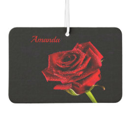 Ambientador Rosa roja de San Valentín con gotitas de agua y no