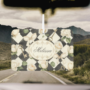 Ambientador Rosa Vintage de Monograma Flores Diamante Blanco N