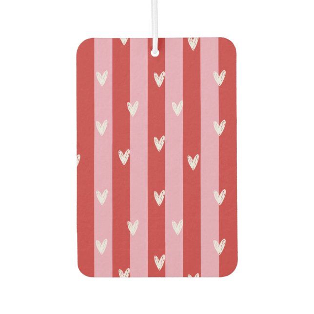 Ambientador Rosa y rojo, corazones rayados  (Anverso)