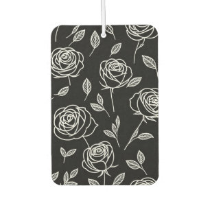 Ambientador Rosas con estilo blanco sobre negro