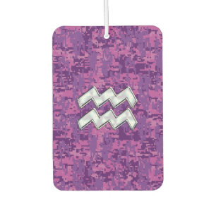 Ambientador Rótulo Aquarius Zodiac en camuflaje digital rosado