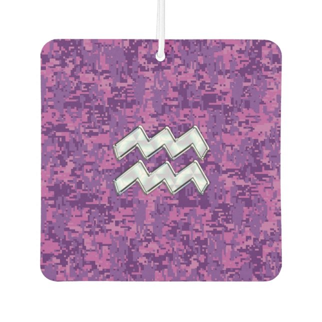 Ambientador Rótulo Aquarius Zodiac en camuflaje digital rosado (Anverso)