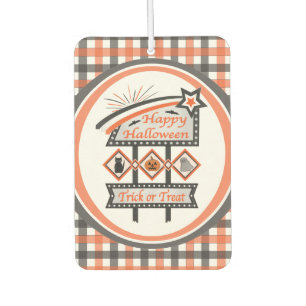 Ambientador Rótulo de Halloween retro vintage - Trick o trenza