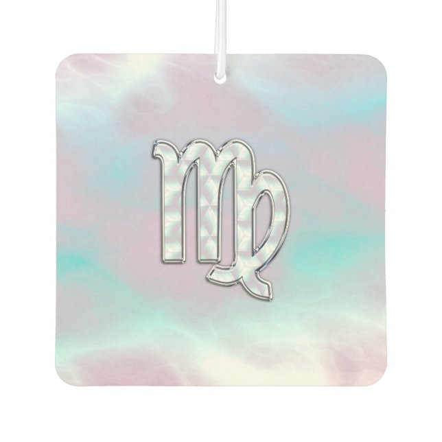 Ambientador Rótulo Zodiaco Virgo elegante Nacre Madre de Perla (Anverso)