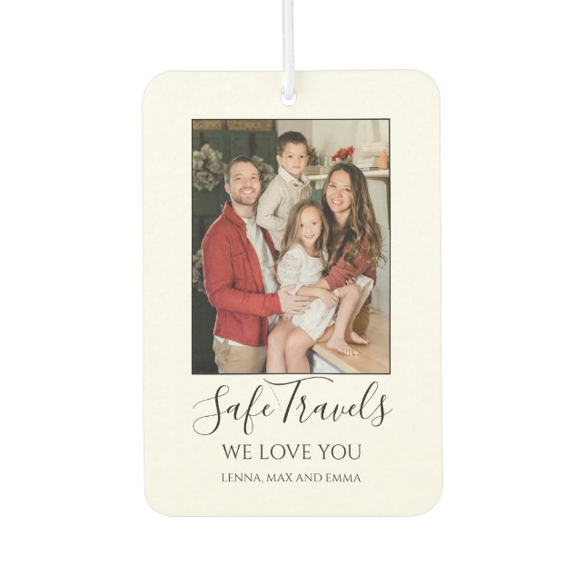 Ambientador Safe Travels Dad Gift Custom Photo Car (Anverso)