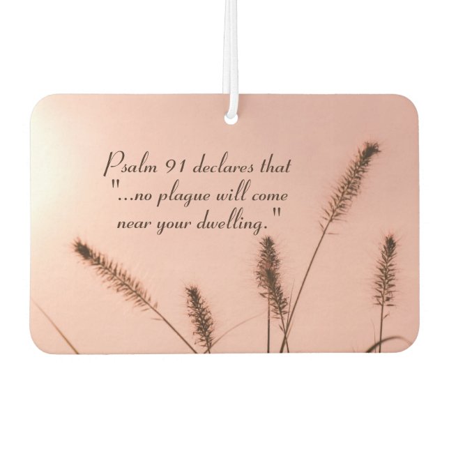 Ambientador Salmo 91 Ninguna plaga se acercará a tu vivienda (Anverso)