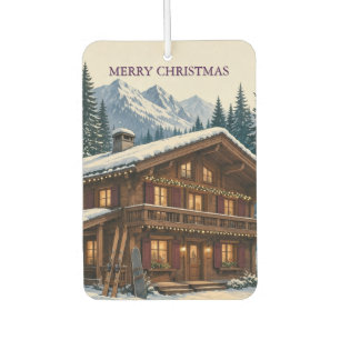 Ambientador Saludo de Navidad Alpes Invernales Chalet Nevado