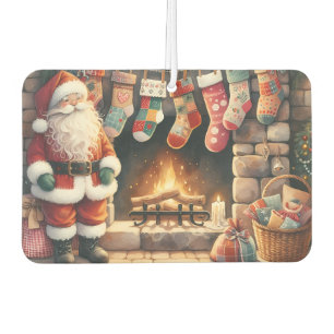 Ambientador Santa por la chimenea Navidades Stockings