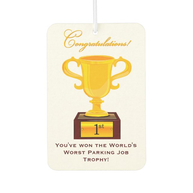 Ambientador Sarcástico Trofeo Aire Freshener (Anverso)