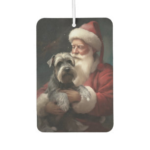 Ambientador Schnauzer con Santa Claus Navideño Festivo