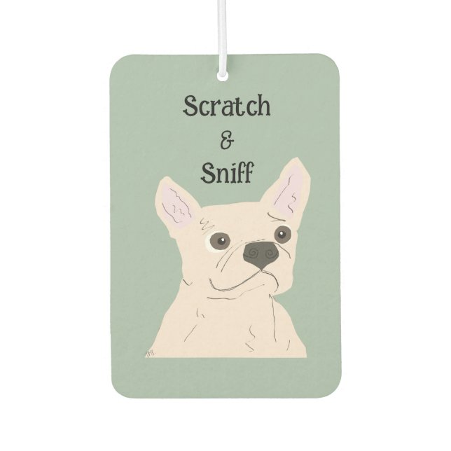 Ambientador Scratch & Sniff, cute dog, (Anverso)