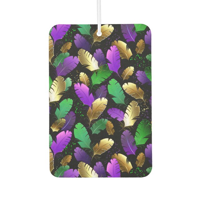 Ambientador Seamless Pattern with Mardi Gras feathers (Anverso)