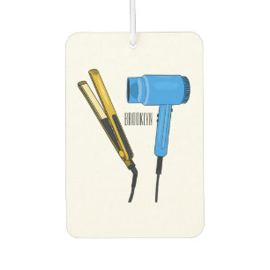 Ambientador Secador de pelo y ilustracion de alisador de pelo