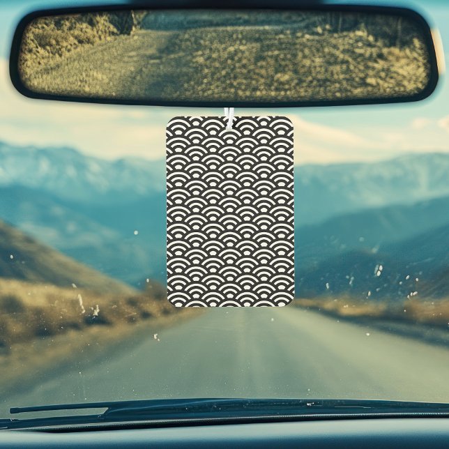 Ambientador Seigaiha, Waves, Japanese, Black and White (Subido por el creador)