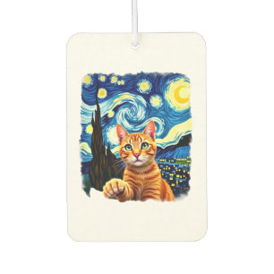 Ambientador Selfie de gato naranja La noche estrellada Mamá ga