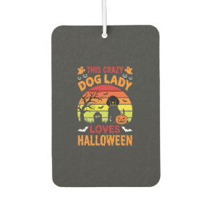 Ambientador Señora Perro Loco Ama Diseño Antiguo de Halloween