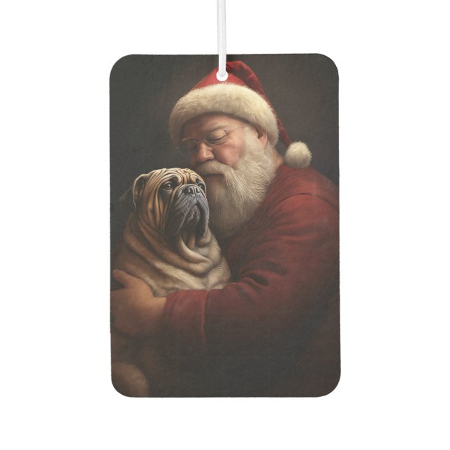 Ambientador Shar Pei Con Navidades festivos de Santa Claus (Anverso)