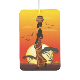 Ambientador Silhouette de una bella mujer africana sobre los S