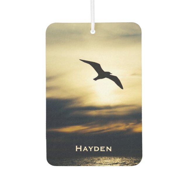 Ambientador Silhouette Voladora de Aves Sunset Personalizada (Anverso)