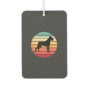 Ambientador Silueta de perro boxeador vintage retro al atardec