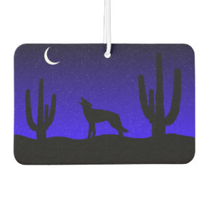 Ambientador Silueta del lobo aullador en la noche del desierto