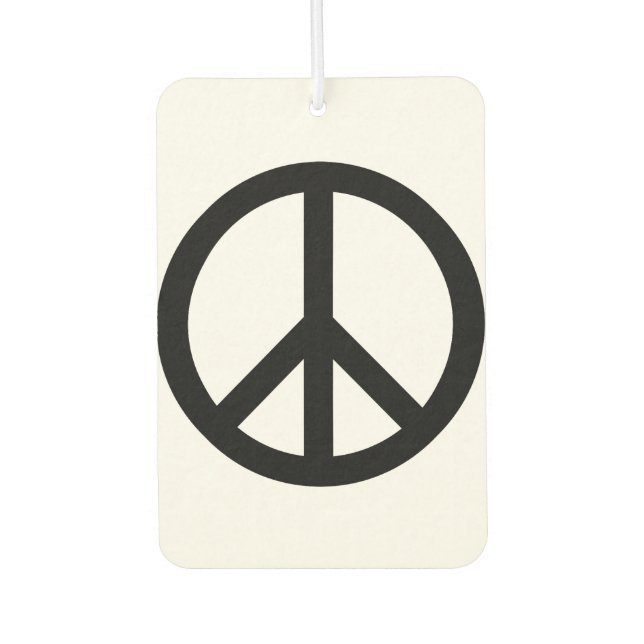 Ambientador Símbolo de paz Anti Guerra Automóvil blanco negro (Anverso)