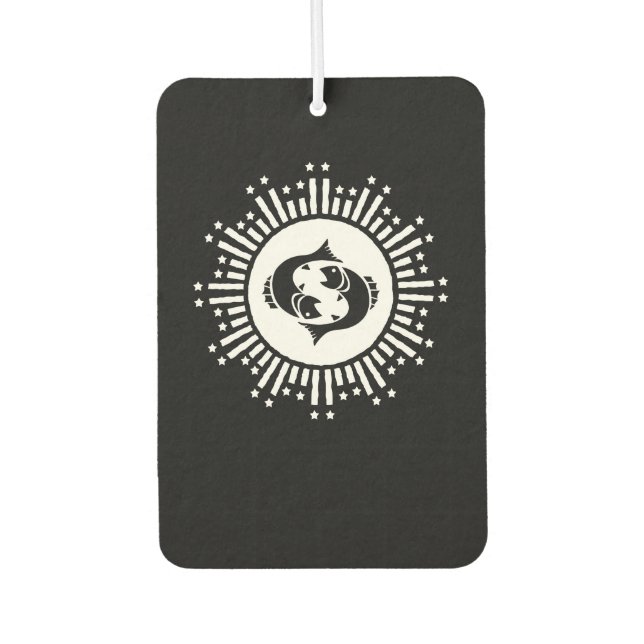 Ambientador Símbolo zodiaco de Pisces con estreno celeste (Anverso)