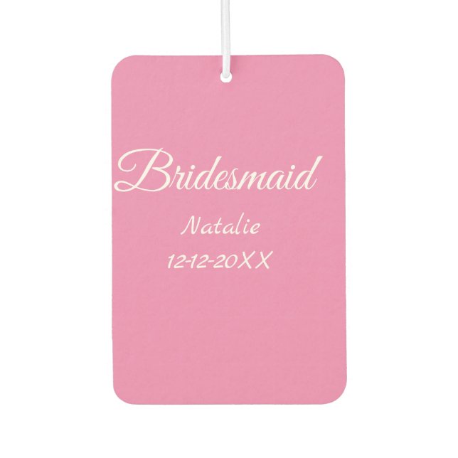 Ambientador Simple minimal pink bridesmaid add name year text  (Anverso)