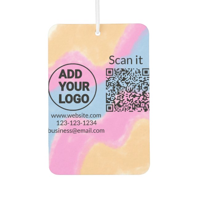 Ambientador Simple minimal q r code add logo scan code name we (Anverso)