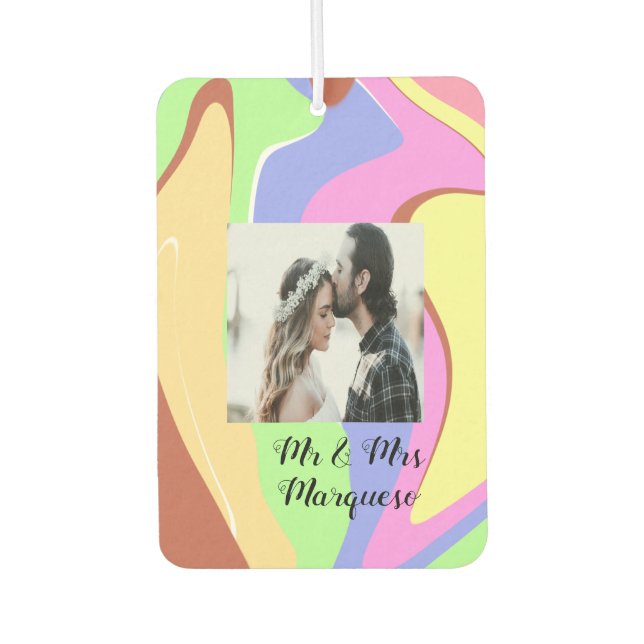 Ambientador simple mínimo añadir el nombre foto azul rosa verd (Anverso)