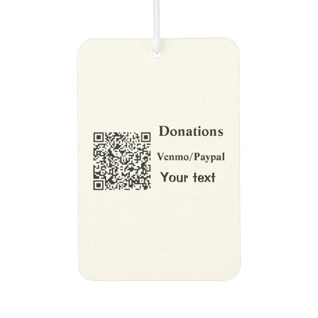 Ambientador Simple y mínimo añadir donaciones de código de bar (Anverso)