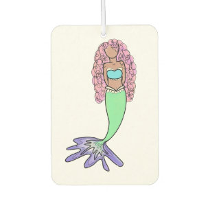 Ambientador sirena arcoíris rosa azul morado verde negro rizad