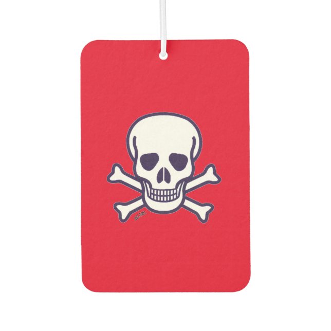 Ambientador Skull n Bones rojo protector de aire para coches (Anverso)