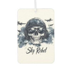 Ambientador Skull Sky Rebel con casco piloto y gafas de sol