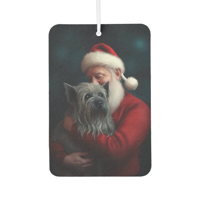 Ambientador Skye Terrier Con Navidades festivos de Santa Claus (Anverso)