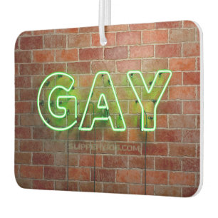 Ambientador SlipperyJoe iluminó el letrero de neón gay brillan