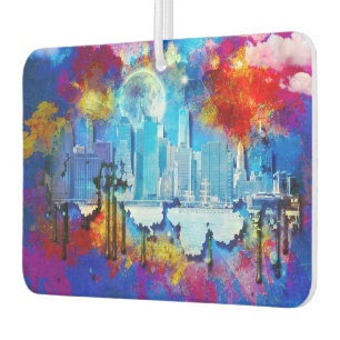 Ambientador SlipperyJoe NYC luna de grafiti rodeada de agitaci