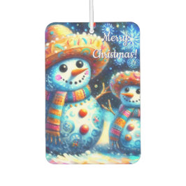 Ambientador Snowman Snowman de arte folklórico mexicano